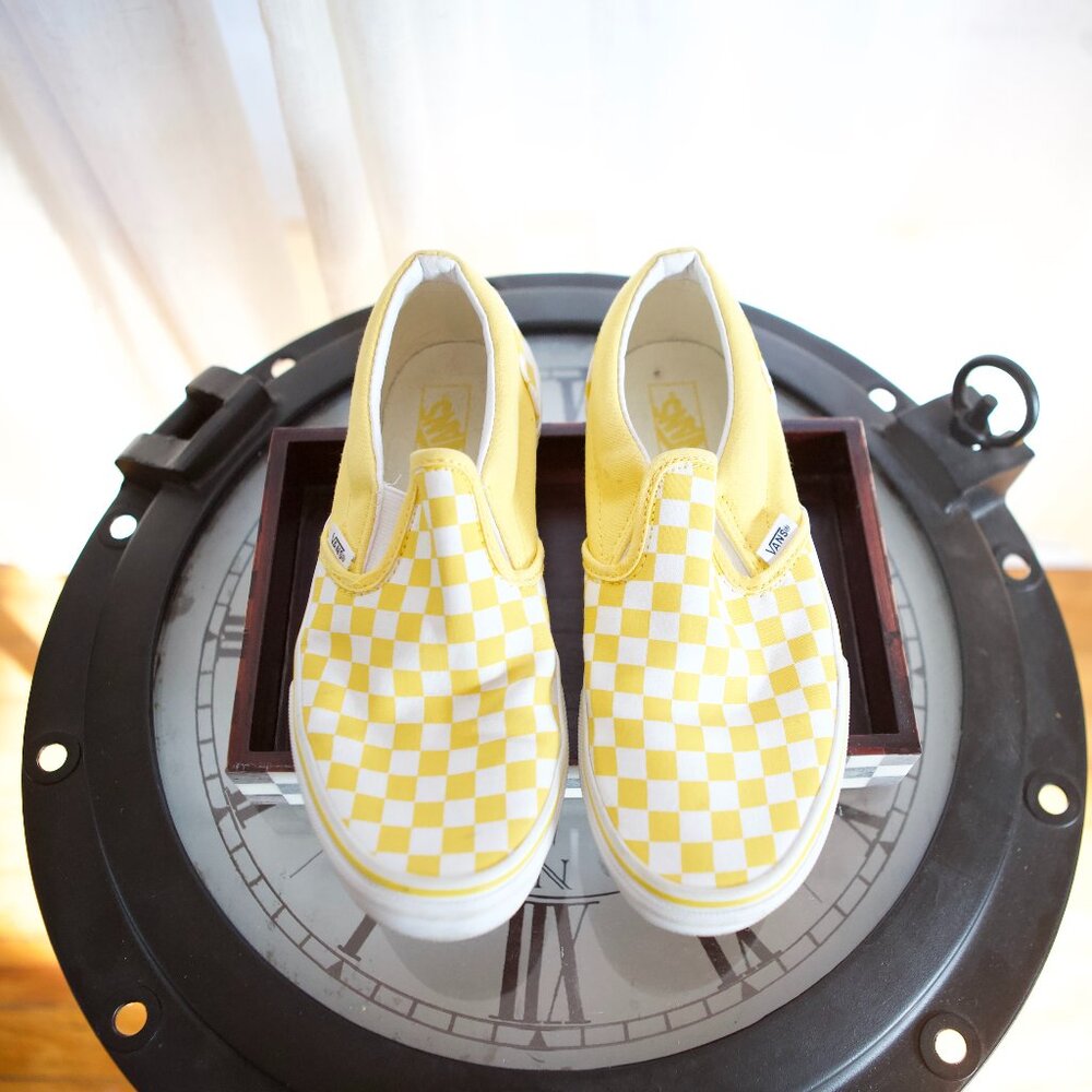 Vans Classic Slip-On Yellow Checkerboard